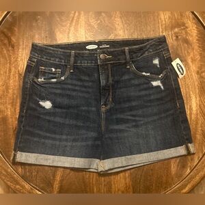 Old Navy Women's Distressed Dark Indigo Jean Shorts